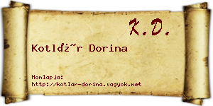 Kotlár Dorina névjegykártya