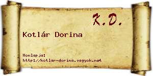 Kotlár Dorina névjegykártya